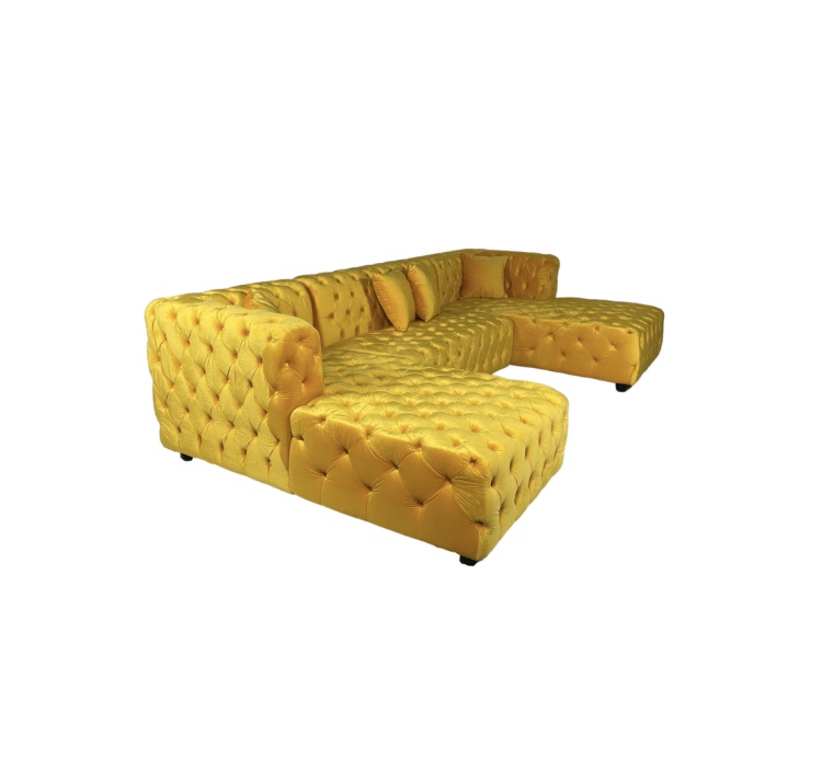 double chaise sectional - yellow
